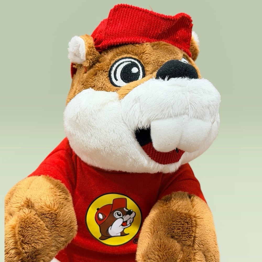 Buc-ee's Beaver Plush Toy Red Shirt Logo Hat Stuffed Animal 10"‎ 2024